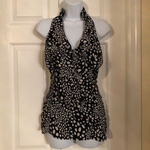 Express black and white blouse